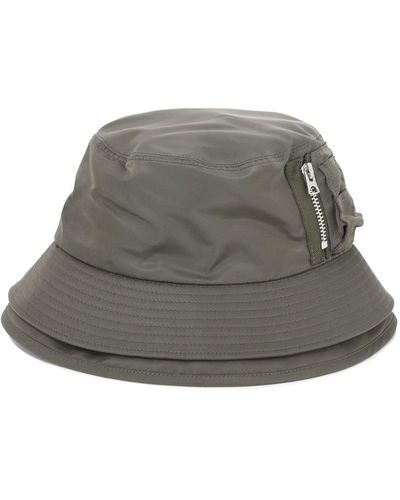 Sacai Sombrero de cubo de bolsillo de - Gris