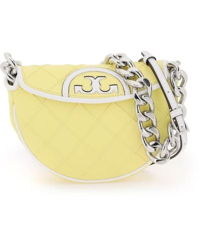 Tory Burch E Fleming Crescent Umhängetasche - Geel