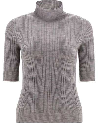 Peserico Ribbed Turtleneck Sweater - Gray