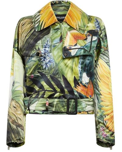 Dolce & Gabbana Duchesse Biker Jacket - Groen