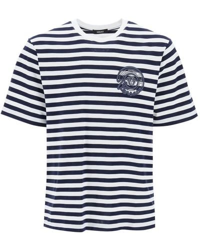 Versace Nautical Stripe T -shirt - Blauw