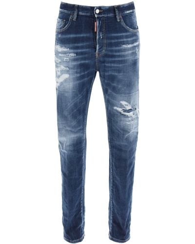 DSquared² Vernietigde Denim Jeans In 642 -stijl - Blauw