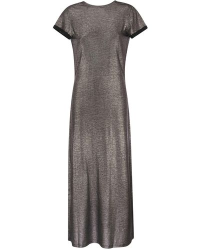 Majestic Dress With Back Neckline - Gray