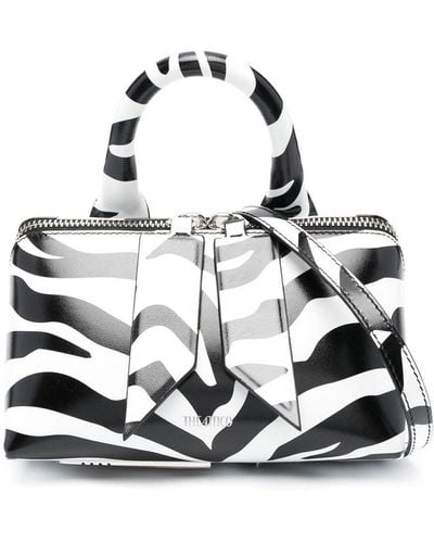 The Attico Friday Zebra Print Handbag - White