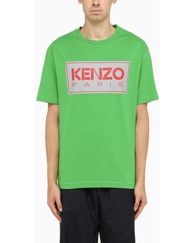 KENZO Green T -shirt Mit Kontrastierendem Logo - Groen