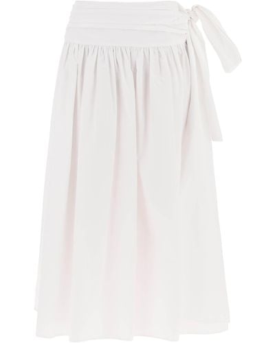 Magda Butrym Cotton Midi falda para mujeres - Blanco
