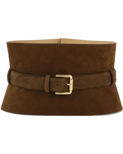 Max Mara Leather Bustier Belt - Bruin