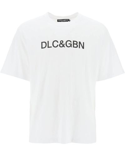 Dolce & Gabbana Crewneck T -Shirt mit Logo - Weiß