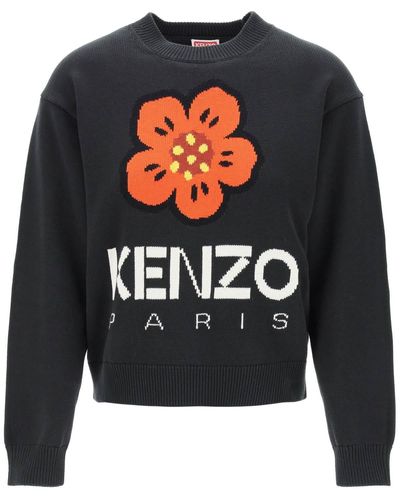 KENZO Bokè Flower Sweater In Biologisch Katoen - Blauw