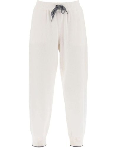 Brunello Cucinelli Cashmere Jogging Pants - White