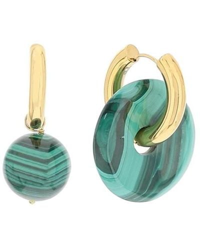 Timeless Pearly Malachite Earrings - Blue