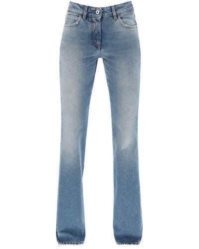 Off-White c/o Virgil Abloh Uit Witte Bootcut Jeans - Blauw