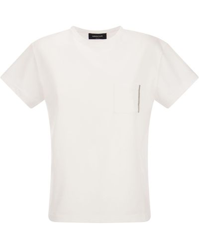 Fabiana Filippi Bio -Baumwolltrikot -T -Shirt - Weiß