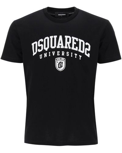 DSquared² College Print T -shirt - Zwart