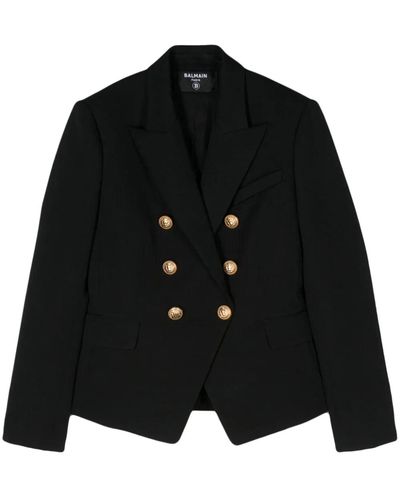 Balmain Woman Black Jacket Cf1 Sg008 Wb08 - Zwart