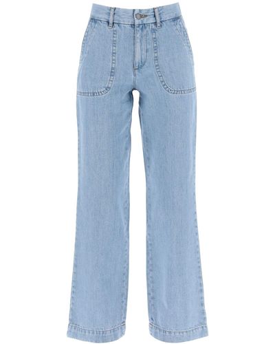 A.P.C. Jeans 'Seaside' mit weitem Bein - Blau