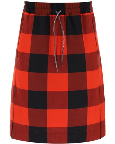 Vivienne Westwood Check Wolle Kilt - Rot