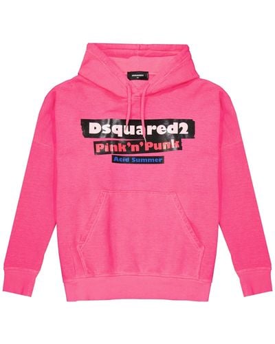DSquared² Sweatshirt Met Capuchon Met -logo - Roze
