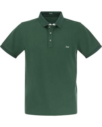 Fay Stretch Polo -Hemd - Grün