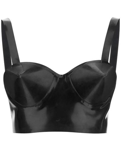 Maison Margiela Latex Top With Bullet Cups - Black