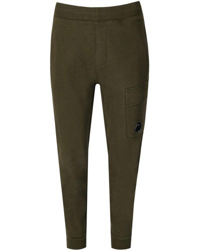 C.P. Company Diagonal Raised Fleece Military Sweatpants - Green