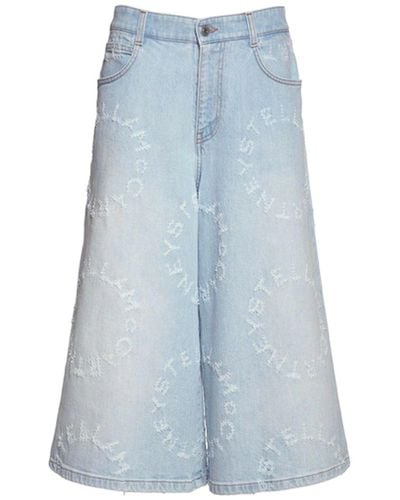 Stella McCartney Jeans de mezclilla recortados de - Azul