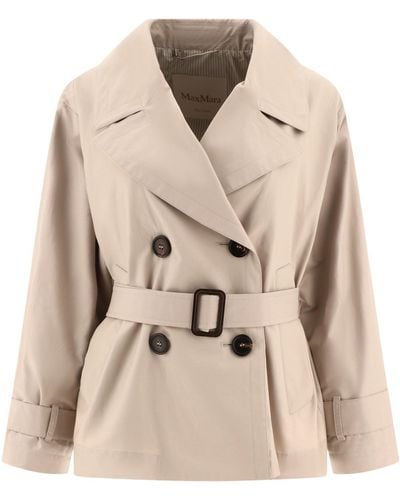Max Mara The Cube Double Breasted Trench Coat - Natural