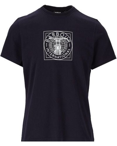 Barbour International Miles Tee Tee Blue T Shirt - Negro