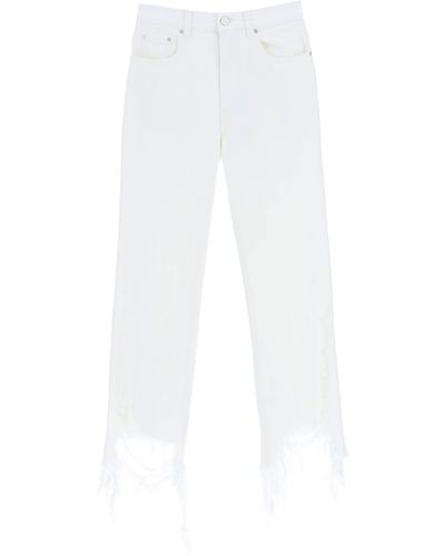 Stella McCartney Stella Mc Cartney zerstörte die Saum -Jeans - Blanc