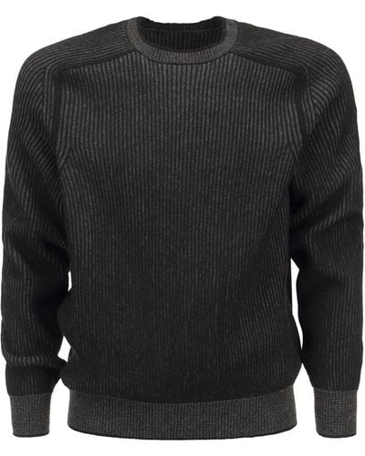 Sease Dinghy Ripped Cashmere Reversible Crew Neck -Pullover - Schwarz