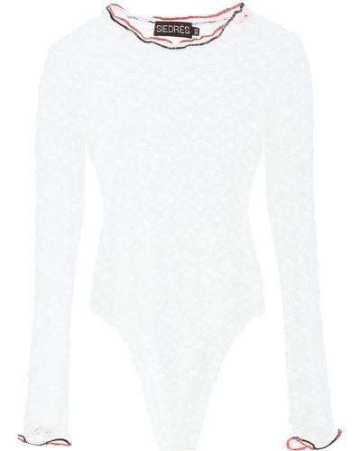Siedres 'Dixie' Stretch Lace Bodysuit - White