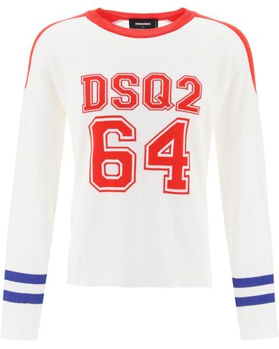 DSquared² Dsq2 64 Football Sweater - Wit