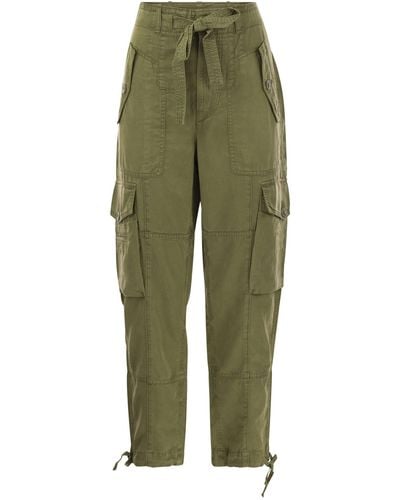 Polo Ralph Lauren Linen Blend Twill Cargo Pantaloni - Verde