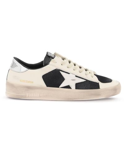 Golden Goose Mesh and leather stardan sneakers - Bianco