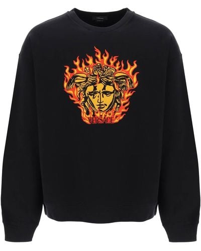 Versace Medusa Flame Sweatshirt - Schwarz