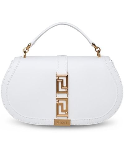 Versace Greca Goddess White Lear Bag - Bianco