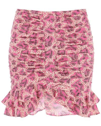 Isabel Marant Milendi Silk Mini falda - Rosa