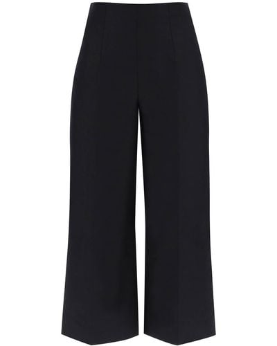 Marni Pantaloni Cropped A Gamba Ampia - Blu