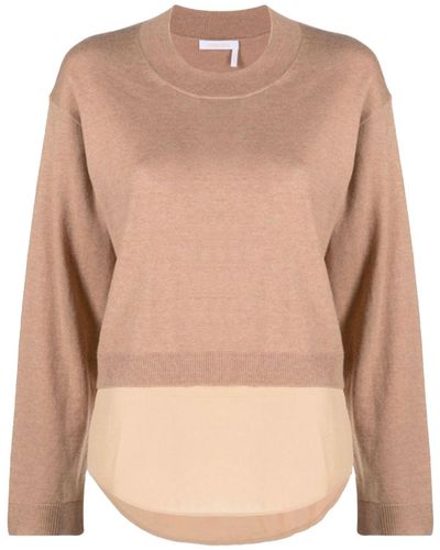 See By Chloé Cotton And Wool Sweater - Natural
