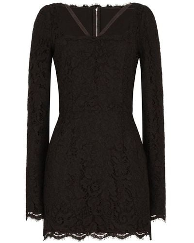 Dolce & Gabbana Kanten Mini-jurk - Zwart