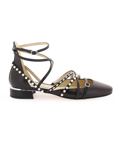 Jimmy Choo Ballerines Celestia en cuir a ornements - Noir