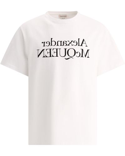 Alexander McQueen Alexander Mc Queen reflejó la camiseta del logotipo - Blanco