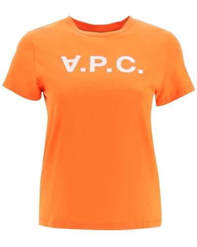 A.P.C. T -shirt Met Ingekommeerd Vpc -logo - Oranje