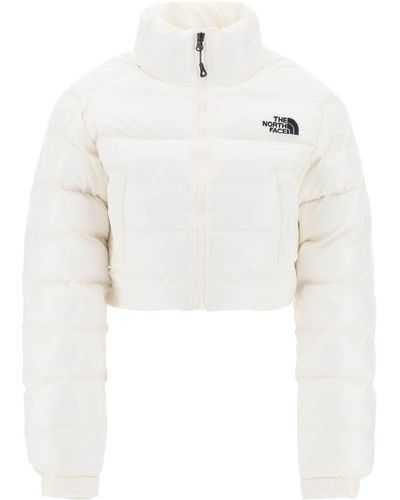The North Face Logo-embroidered Cropped Puffer Jacket - White