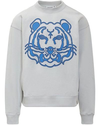 KENZO Sweat-shirt Tiger imprimé - Bleu