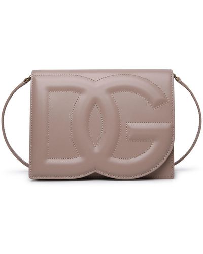 Dolce & Gabbana 'Dg' Powder Calf Lear Bag - Gray