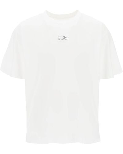 MM6 by Maison Martin Margiela T -Shirt mit numerischem Logo -Label - Weiß