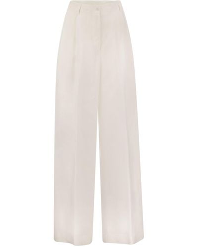 Antonelli Tulipano Linen Wide Pants - White