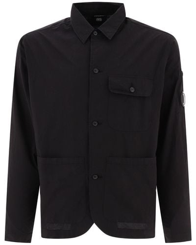 C.P. Company C.P. Firmenhemd mit Taschen - Schwarz