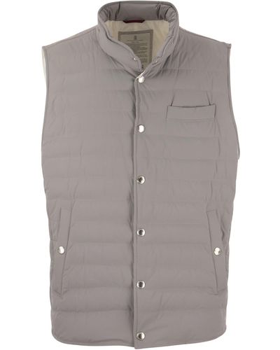 Brunello Cucinelli Leichte Ärmel und Down -Jacke - Grau